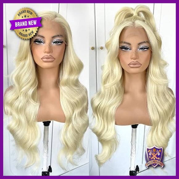 13x6 HD Lace Front Wig Glueless Synthetic Body Wave Pre Plucked